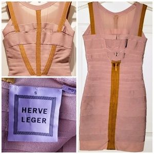 Herve Leger pink bandage dress